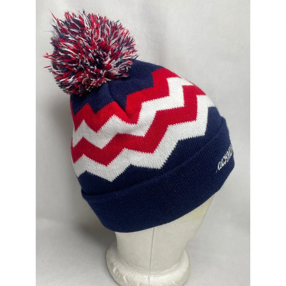 University of Richmond Spiders Lacrosse Beanie Cap OSFM Red White Blue Pom Hat